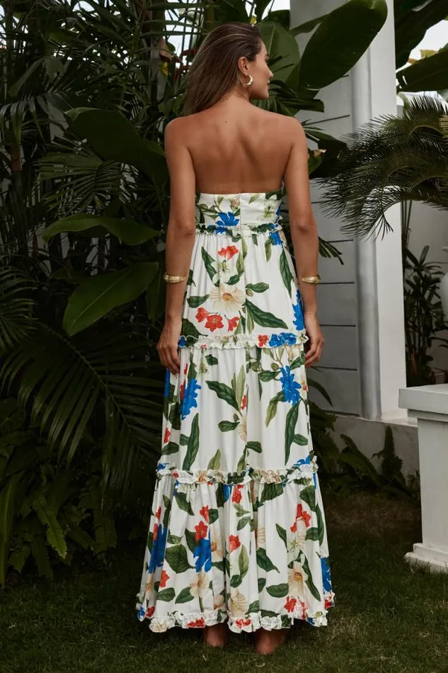 Runaway The Label Maxi Shop DARIA MAXI DRESS 8211 WHITE FLORAL