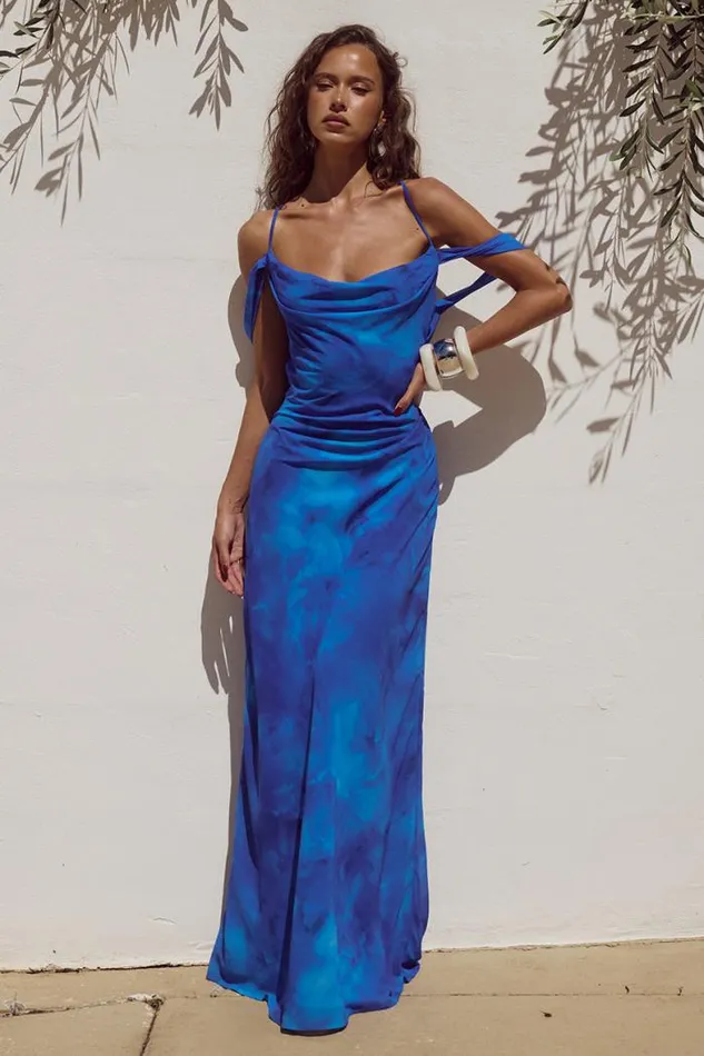 Runaway The Label Maxi Shop LAVONI MAXI DRESS 8211 RAMONA BLUE