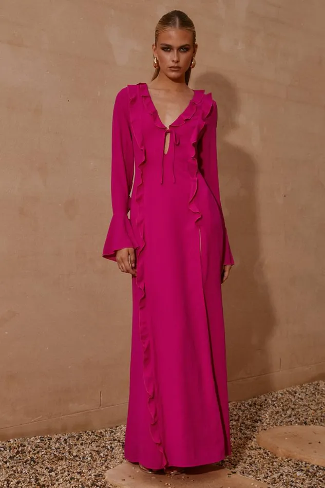 Runaway The Label Maxi Shop OXANA LS DRESS 8211 PINK