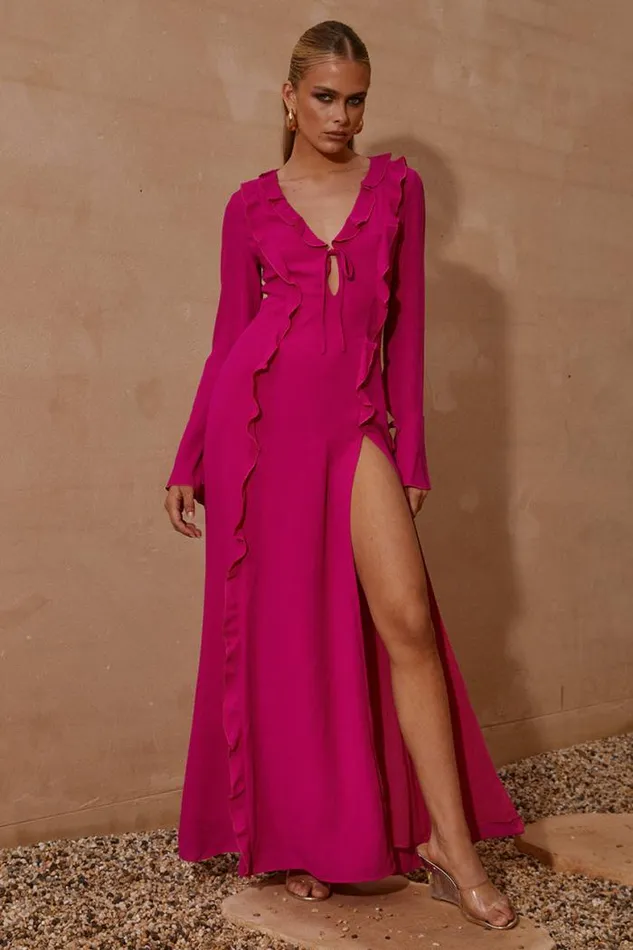 Runaway The Label Maxi Shop OXANA LS DRESS 8211 PINK