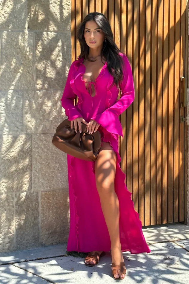Runaway The Label Maxi Shop OXANA LS DRESS 8211 PINK