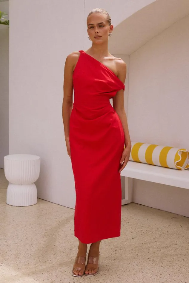 Runaway The Label Midi Shop JASPIN MIDI DRESS 8211 RED