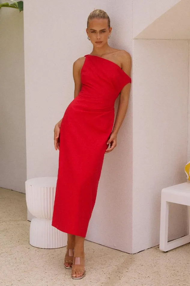 Runaway The Label Midi Shop JASPIN MIDI DRESS 8211 RED