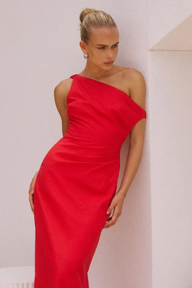 Runaway The Label Midi Shop JASPIN MIDI DRESS 8211 RED