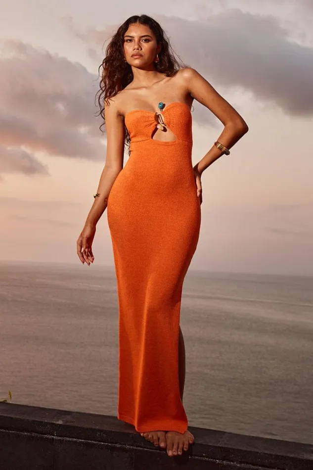 Runaway The Label Midi Shop LUNA MIDI DRESS 8211 ORANGE