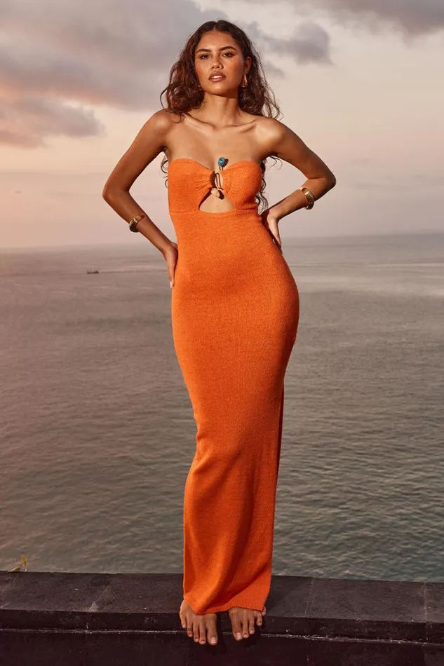 Runaway The Label Midi Shop LUNA MIDI DRESS 8211 ORANGE