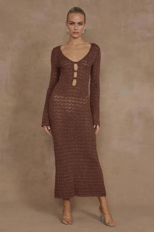Runaway The Label Midi Shop NYA MIDI DRESS 8211 ESPRESSO