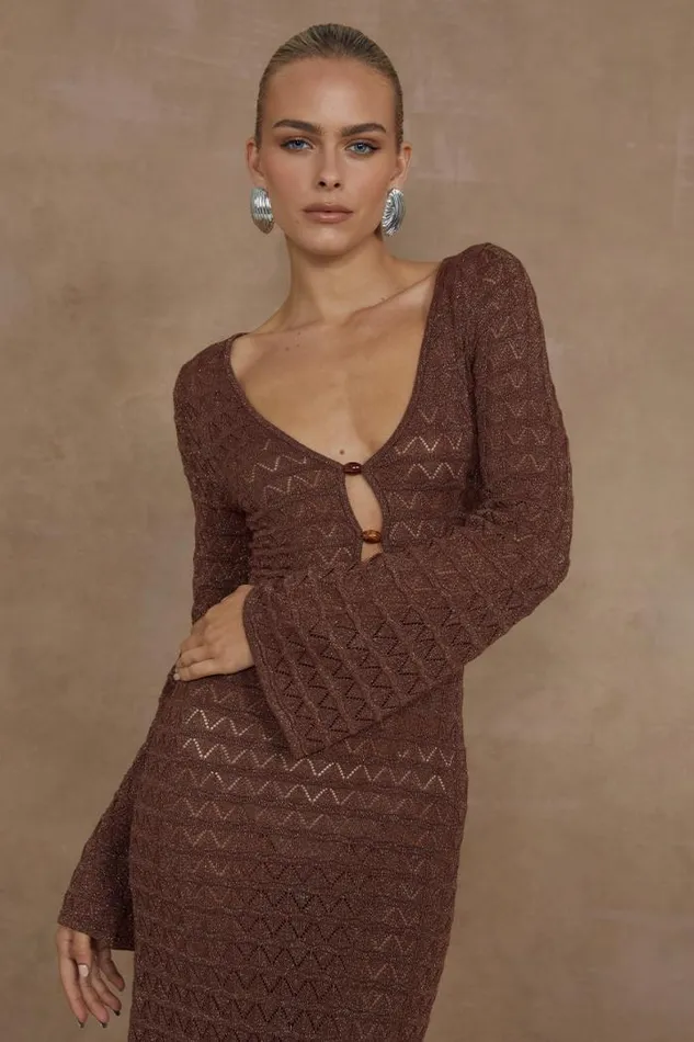 Runaway The Label Midi Shop NYA MIDI DRESS 8211 ESPRESSO