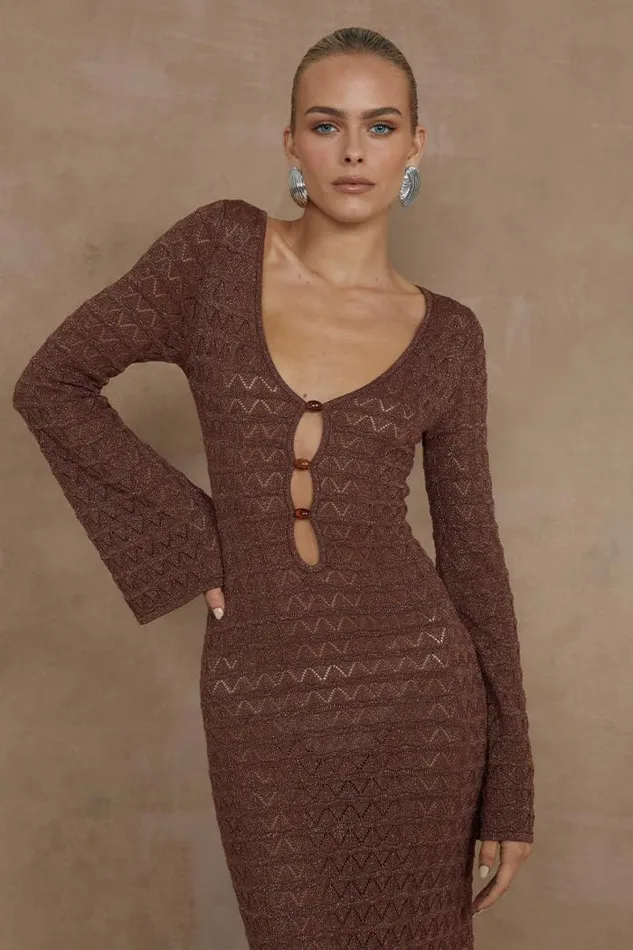 Runaway The Label Midi Shop NYA MIDI DRESS 8211 ESPRESSO