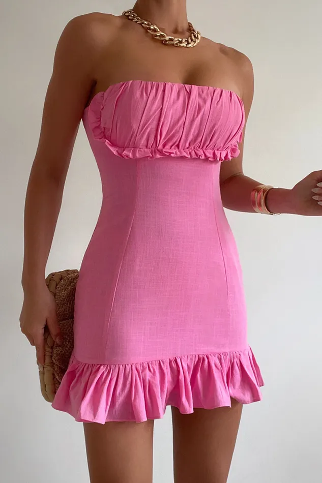 Runaway The Label Mini Shop CORINA MINI DRESS 8211 BUBBLEGUM