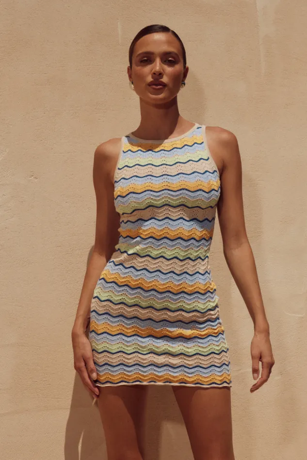 Runaway The Label Mini Shop SELENE MINI DRESS 8211 BLUE MULTI