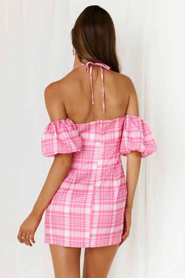 Runaway The Label Mini Shop Valence Mini Dress 8211 Pink Check Runaway The Label Mini Shop Valence Mini Dress 8211 Pink Check