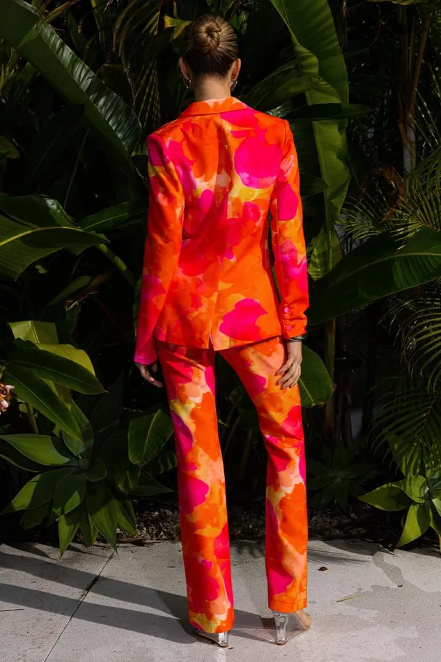 Runaway The Label Pants Shop ORALIE PANT 8211 ORANGE FLORAL