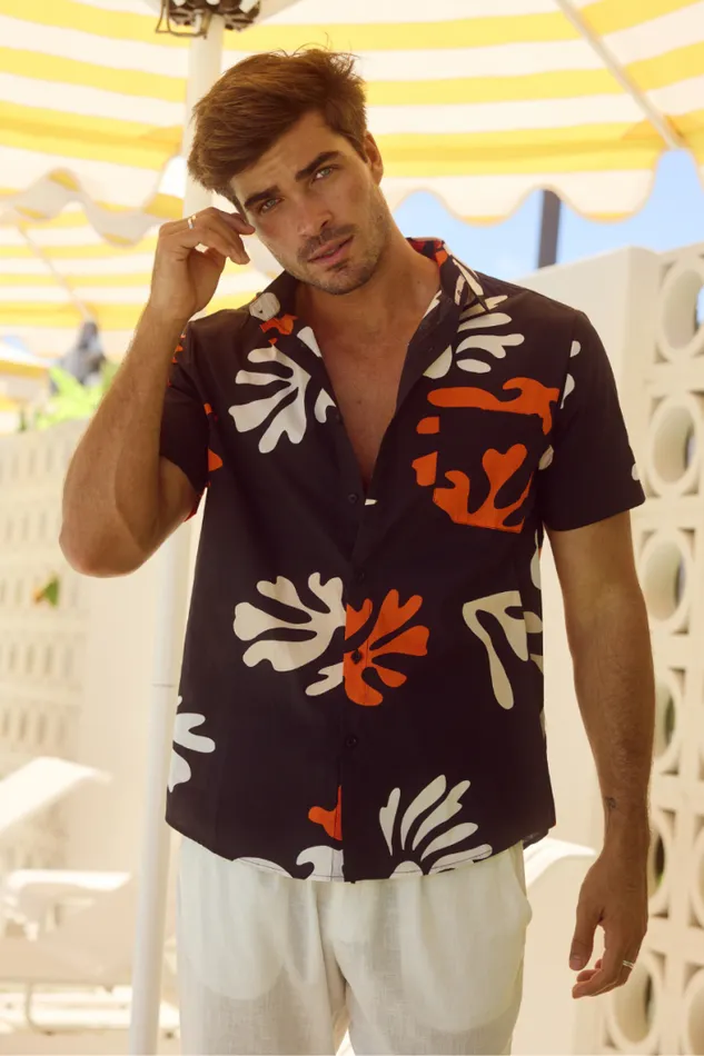 Runaway The Label Sets Menswear PARADISO SHIRT 8211 BLACK FLORAL