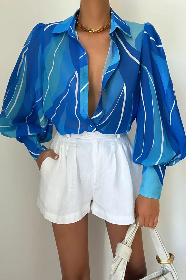 Runaway The Label Shirts and Blouses Shop Fleetwood Blouse 8211 Blue Rowena