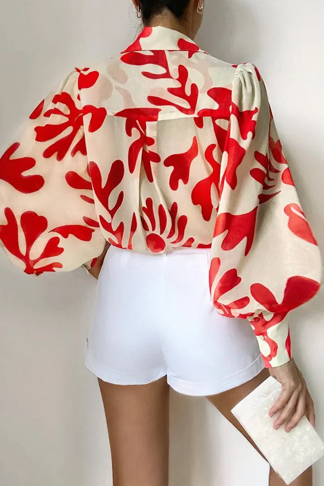Runaway The Label Shirts and Blouses Shop FLEETWOOD BLOUSE 8211 ORANGE BOTANICA