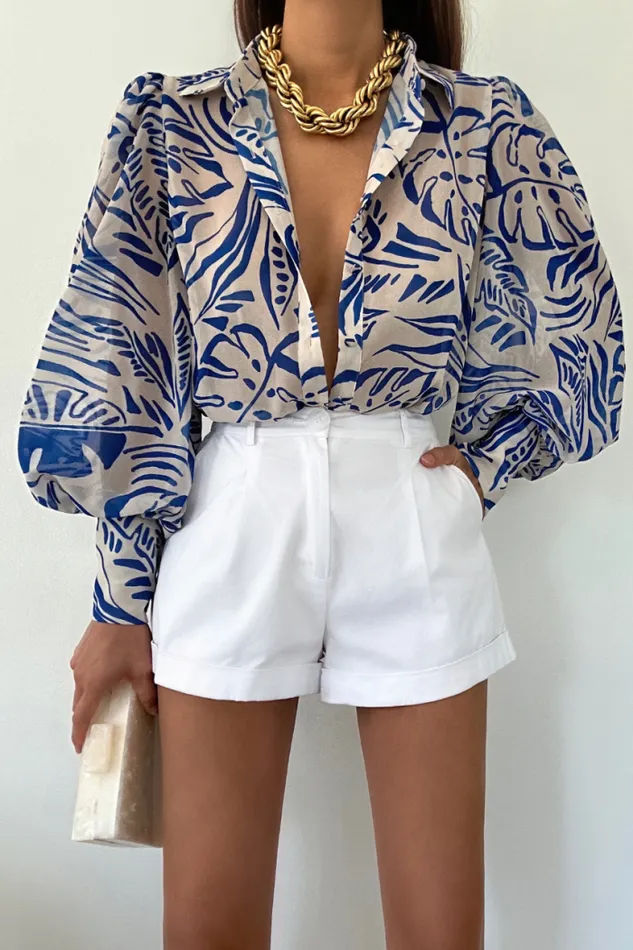 Runaway The Label Shirts and Blouses Shop FLEETWOOD BLOUSE 8211 SANTINO COBALT