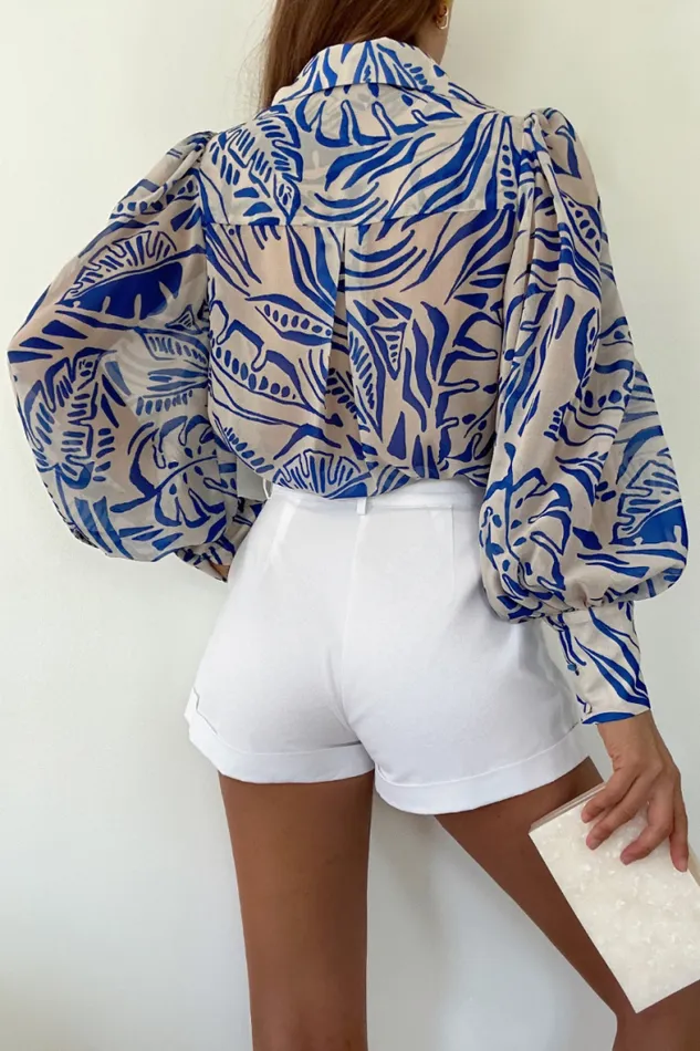 Runaway The Label Shirts and Blouses Shop FLEETWOOD BLOUSE 8211 SANTINO COBALT