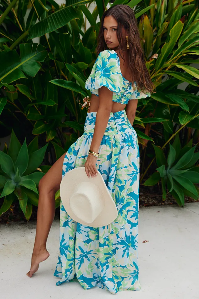 Runaway The Label Skirts Shop FLORENTINE MIDI SKIRT 8211 TEAL FLORAL Runaway The Label Skirts Shop FLORENTINE MIDI SKIRT 8211 TEAL FLORAL