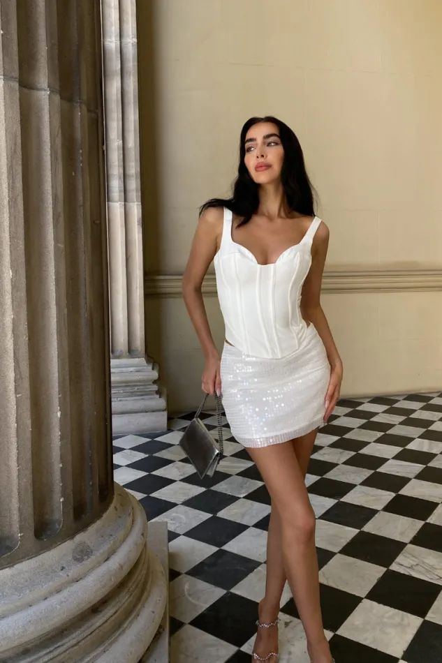 Runaway The Label Skirts Shop LINDSEY MINI SKIRT 8211 WHITE Runaway The Label Skirts Shop LINDSEY MINI SKIRT 8211 WHITE