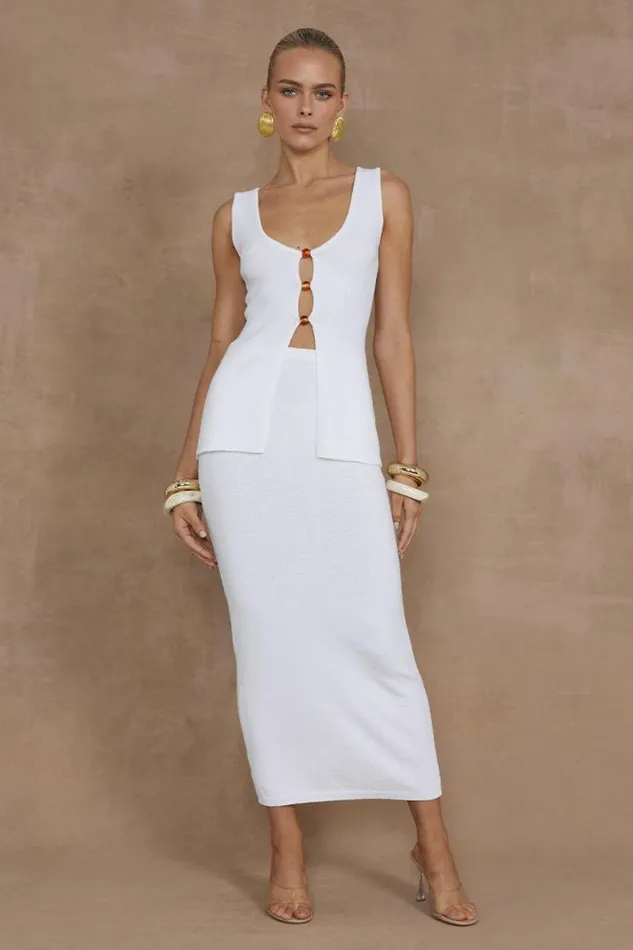 Runaway The Label Skirts Shop NADINA MIDI SKIRT 8211 WHITE