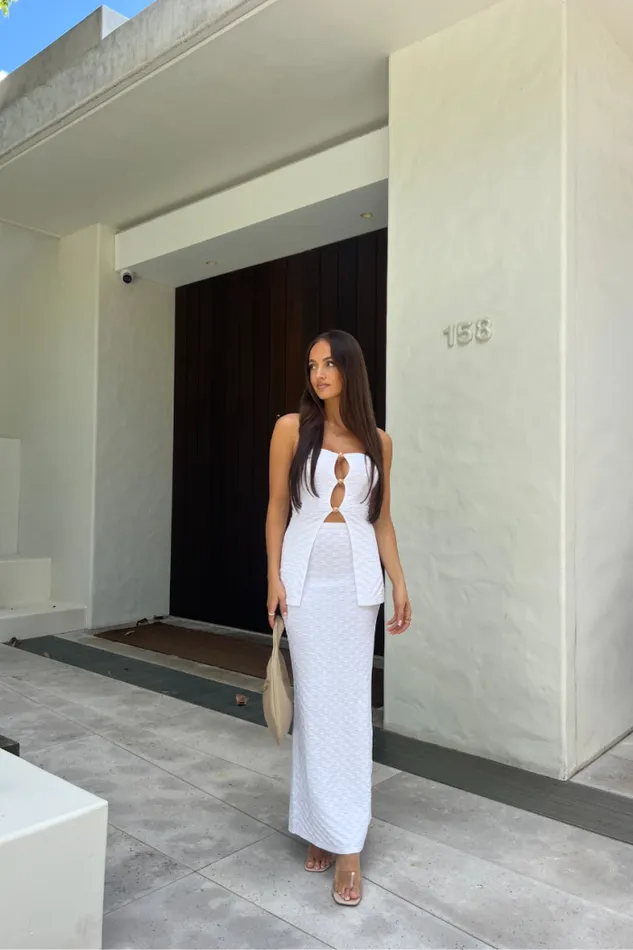 Runaway The Label Skirts Shop TAYA MAXI SKIRT 8211 WHITE Runaway The Label Skirts Shop TAYA MAXI SKIRT 8211 WHITE