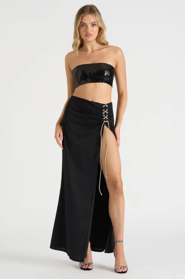 Runaway The Label Skirts Shop THE DRAPED SKIRT 8211 BLACK