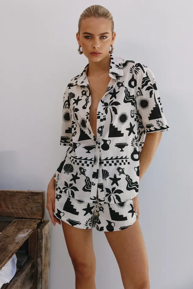Runaway The Label Summer Sets Shop NAMMOS SHIRT 8211 SANDBLACK