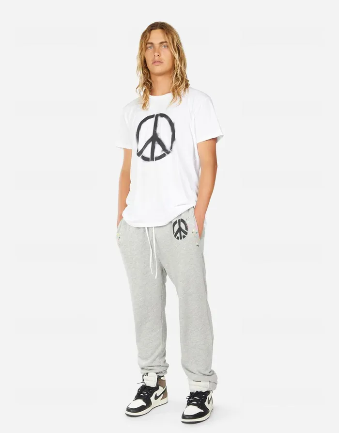 Sadler Airbrush Peace White Men039s Lauren Moshi Tees