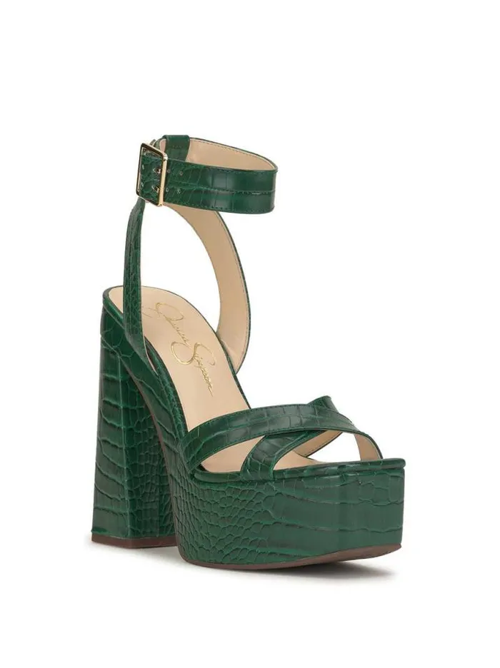 Sandals Shoes Jessica Simpson Beasley Platform Heel In Green Crocodile