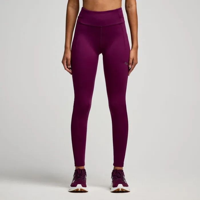 Saucony Bottoms Women Fortify Crop Tight Eggplant