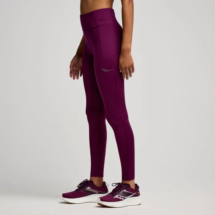 Saucony Bottoms Women Fortify Crop Tight Eggplant