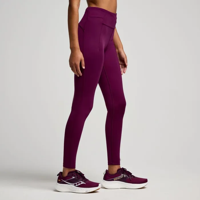 Saucony Bottoms Women Fortify Crop Tight Eggplant