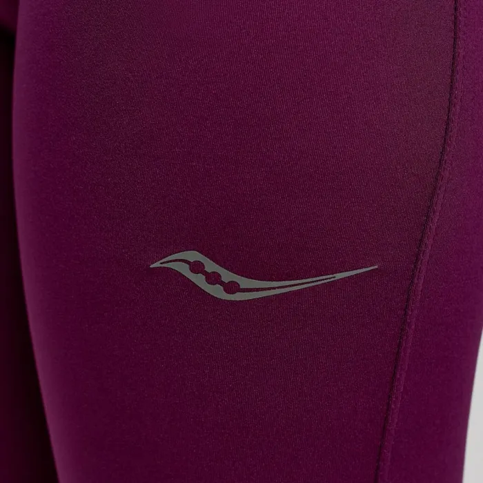 Saucony Bottoms Women Fortify Crop Tight Eggplant
