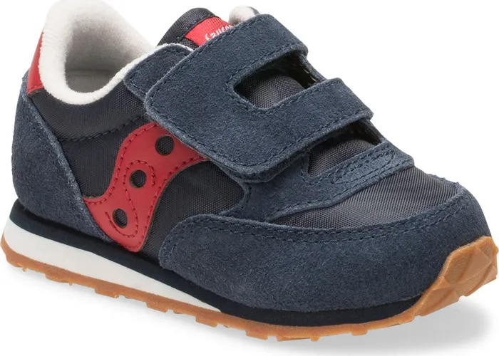 Saucony Kids Jazz Hook and Loop Sneaker Navyred