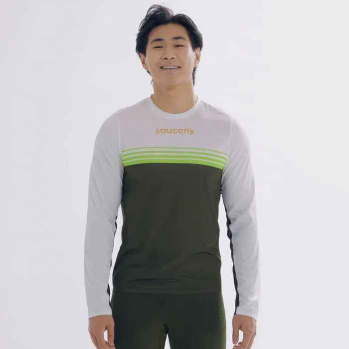 Saucony Tops Men Elite Long Sleeve Umbra