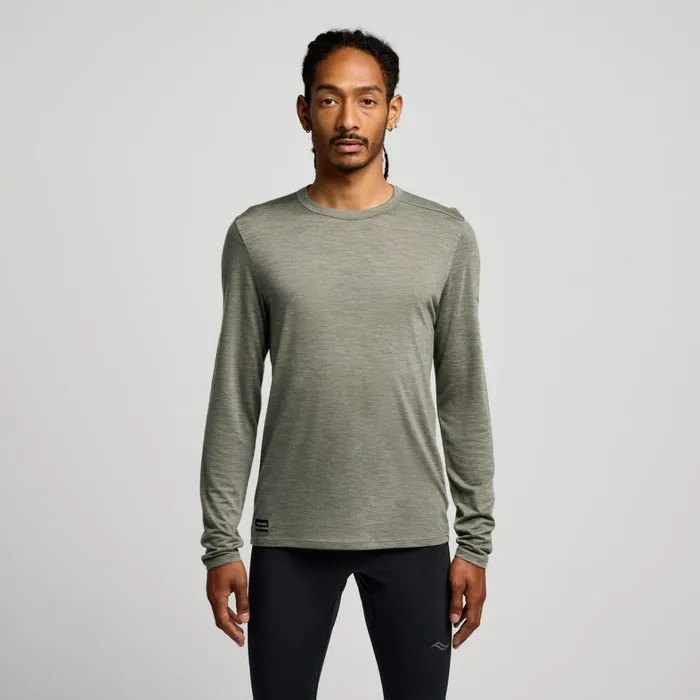 Saucony Tops Men Peregrine Merino Long Sleeve Bough Heather
