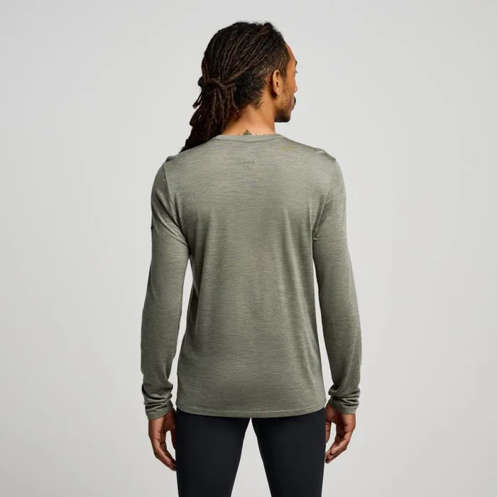 Saucony Tops Men Peregrine Merino Long Sleeve Bough Heather