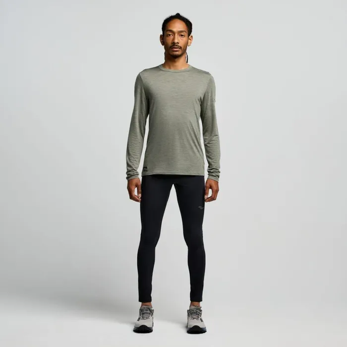 Saucony Tops Men Peregrine Merino Long Sleeve Bough Heather