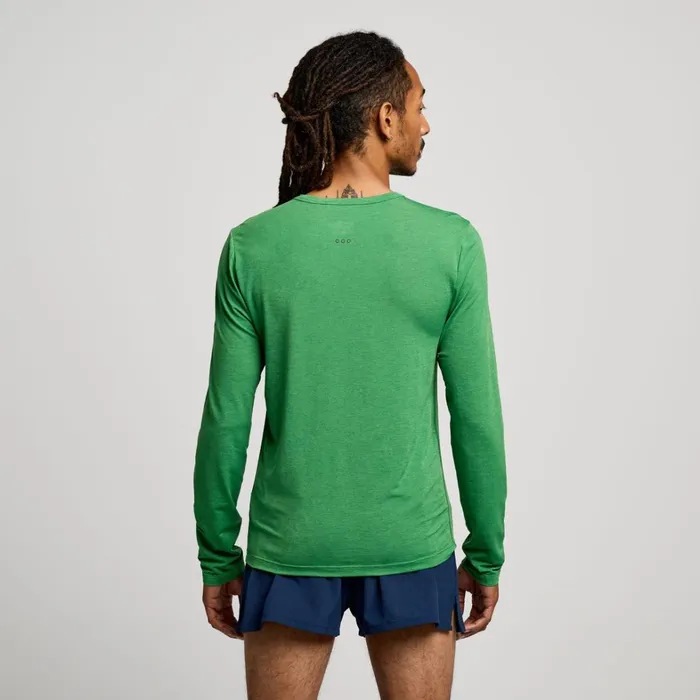 Saucony Tops Men Stopwatch Long Sleeve Juniper Heather