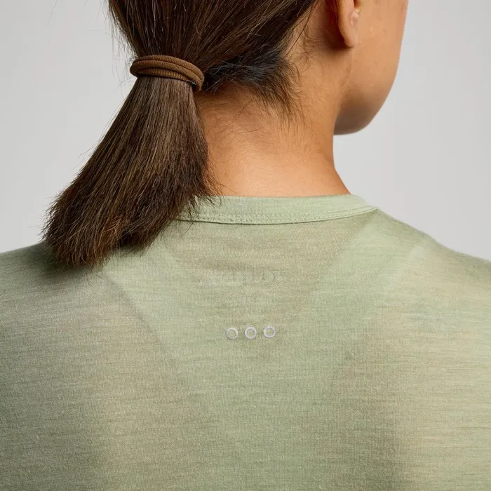 Saucony Tops Women Peregrine Merino Long Sleeve Sage Heather