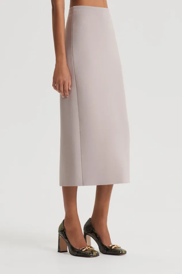Scanlan Theodore CREPE KNIT PENCIL SKIRT MIDI OYSTER Women Skirts