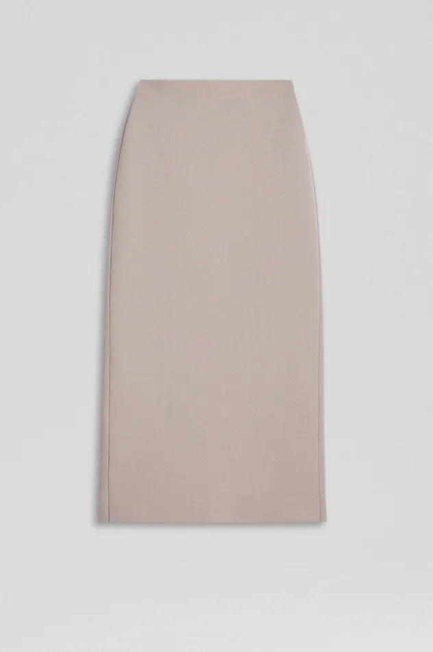 Scanlan Theodore CREPE KNIT PENCIL SKIRT MIDI OYSTER Women Skirts