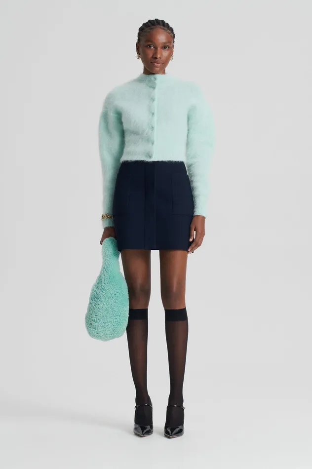 Scanlan Theodore CREPE KNIT POCKET MINI SKIRT NAVY Women Skirts