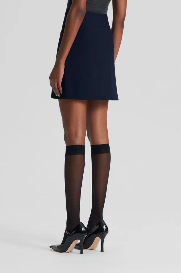 Scanlan Theodore CREPE KNIT POCKET MINI SKIRT NAVY Women Skirts