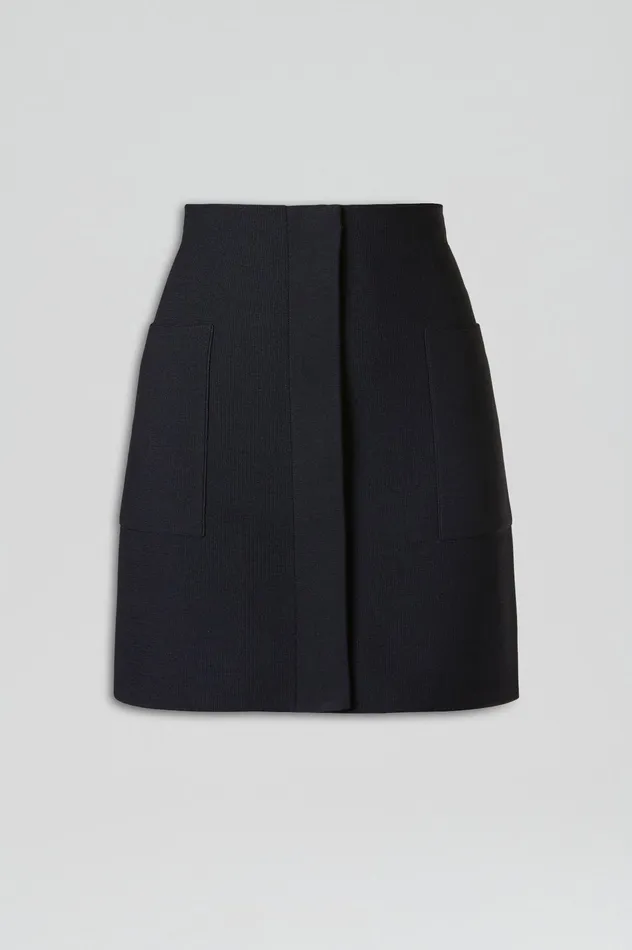 Scanlan Theodore CREPE KNIT POCKET MINI SKIRT NAVY Women Skirts