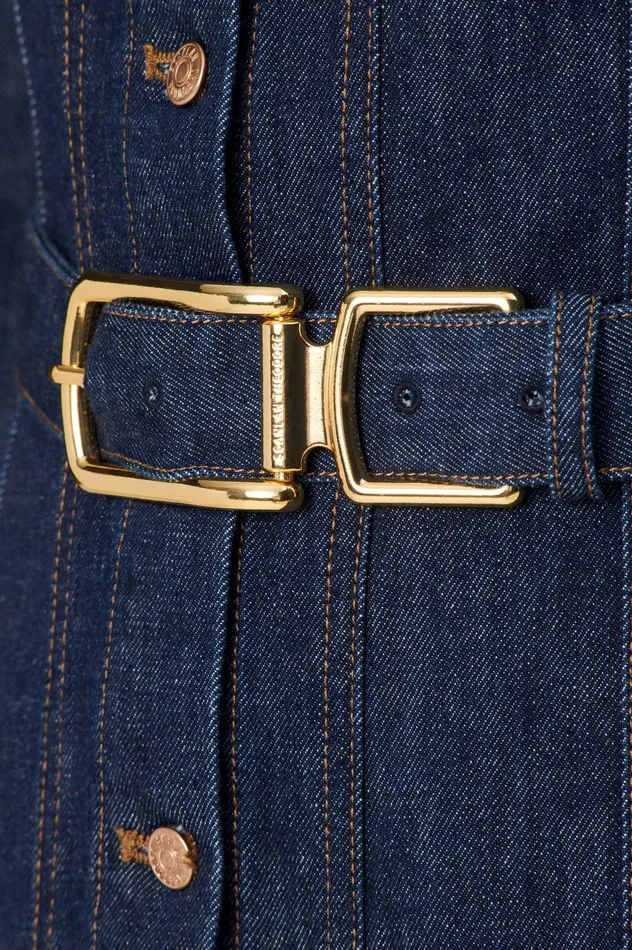 Scanlan Theodore DENIM GOLD BUCKLE DRESS INDIGOB Women Denim