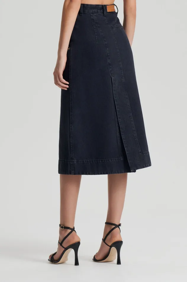 Scanlan Theodore Denim Women DENIM SKIRT WASHEDBLACK Scanlan Theodore Denim Women DENIM SKIRT WASHEDBLACK