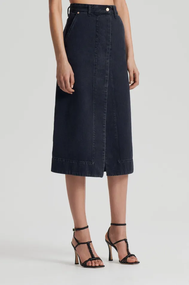 Scanlan Theodore Denim Women DENIM SKIRT WASHEDBLACK Scanlan Theodore Denim Women DENIM SKIRT WASHEDBLACK
