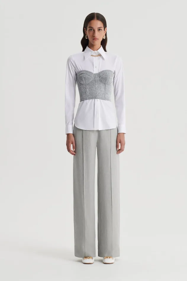 Scanlan Theodore TINSEL BUSTIER SILVER Women Tops